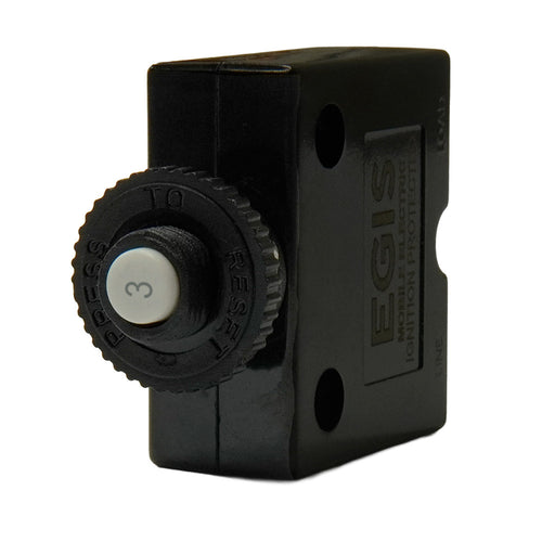 Egis 3A Push Button Panel Mount Circuit Breaker - Spade Terminal [4711-03]